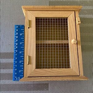 Wooden Display Cabinet with Wire Door